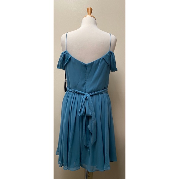 Vera Wang Off-the-Shoulder Charmeuse Dress - Picture 5 of 7